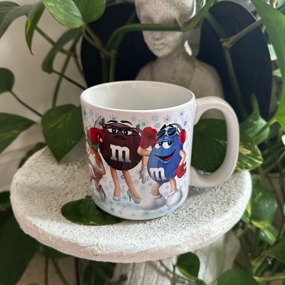 M&M'S White Ceramic Mug Cup Playful Dining Essential All colorful characters